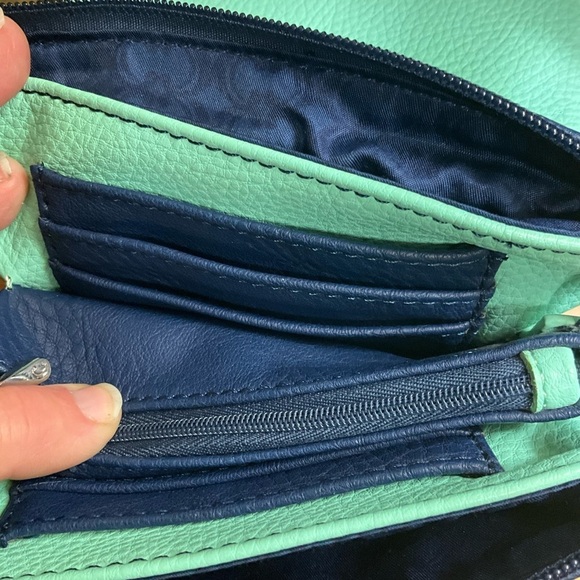 Aqua + Navy Mini Purse - Picture 9 of 11